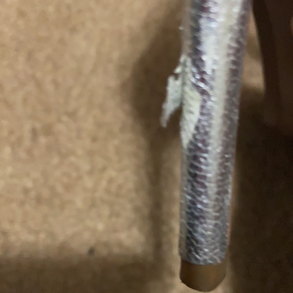 Michael Kors Silver Sandel Heels with Sequins Bow - Picture 6 of 6